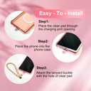 OOK Magnetic Phone Case for Samsung Galaxy S25 Ultra 6.9 Inch [Wireless Charging Compatible] Soft TPU Heart Design Shockproof Protection Electroplated Slim Case with Strap Lanyard - Pink