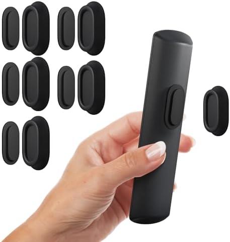 Nearockle 5 Pack Magnetic Remote Control Holder Wall Mount, Upgraded Silicone Remote Control Organizer Strong Adhesive TV Remote Charger Holder Caddy Back of TV (Black)