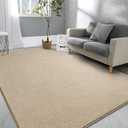 Hutha Large Area Rugs for Bedroom Living Room, 6x9 Beige Solid Fluffy Super Soft Memory-Foam Furry Bedside Carpets, Modern Indoor Floor Rug Aesthetic Minimalist Rug for Kids Girls Boys Home Decor