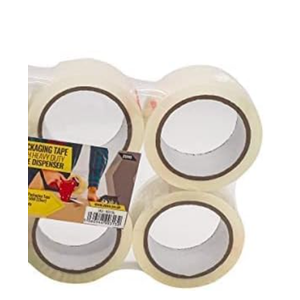 Zuvo Heavy Duty Tape Dispenser with 4 Clear Packaging Tapes - 48cm X 66m 