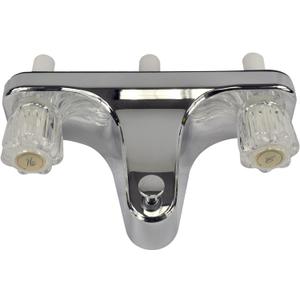 Danco Mobile Home RV Tub Shower Center-Set Faucet, 8 inch, 2-Handle, Chrome with Clear Acrylic Handles (33156X)