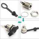 DC Power Jack Connector Assorted Kit, 5.5x2.1mm DC Power Supply Jack Socket Male Female Panel Mount Connector with Waterproof Cap & Hex Nut DC022B DC022D DC099 DC022 DC025 (DC-Cap-Kit)