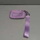 Keychain Wallet for Women Mini Zip Card Holder with ID Window Coin Purse Detachable Wristlet Small Wallets Light Purple