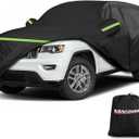 Full Car Cover for Jeep Grand Cherokee All Weather Waterproof Windproof 6 Layer Full SUV Car Covers Custom Fit for 2011-2025 Jeep Grand Cherokee WK2 with Door Zipper and Storage Bag (Up to 193 L)