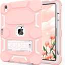 CCMAO Case for iPad 10th Generation 10.9 Inch 2022, iPad (A16) 11th Gen 11 Inch 2025, with Kickstand & Pencil Holder, Heavy Duty Shockproof Hybrid Protective Cover for Kids, Light Pink+White