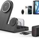 Wireless Magnetic Charger for iPhone: 3-in-1 Charging Station for Multiple Devices Apple - 18W Charging Stand for iPhone 17 16 15 14 13 12 Pro Max Plus Apple Watch iPad Airpods 3/Pro 2nd (Black)