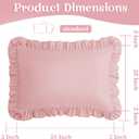 KKJIAF Ruffle Pillow Cases Standard Size Set of 2, Ruffled Pillow Covers with Envelope Closure, Wrinkle Resistant Pillowcases 20" x 26", Ruffled Pillow Shams, Light Pink