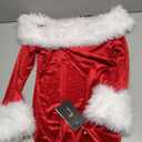 Christmas Party Sexy Dresses- Womens Off The Shoulder Long Sleeve Fur Trim Velvet Ruched Bodycon Club Mini Dress, Size M