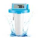 Solar Pool Thermometer Floating Easy Read - IPX8 Waterproof Digital Pool Water Temperature Thermometer for Swimming Pools, Hot Tubs, Ponds, Ice Baths