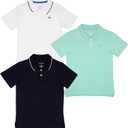 Tommy Bahama Boys Back to School 3-Pack Outfit, Short Sleeve Collared Polo T-Shirt, Front Button Closure & Embroidered Logo