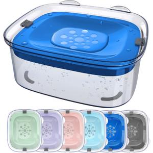 AONKEY 3L Dog Water Bowl No Spill, 101oz Large Spill Proof Dog Bowl Reduce Refill, Anti Splash No Mess Dispenser Dripless Slow Drinking Water Bowl for Sloppy Messy Drinkers (Navy Blue)