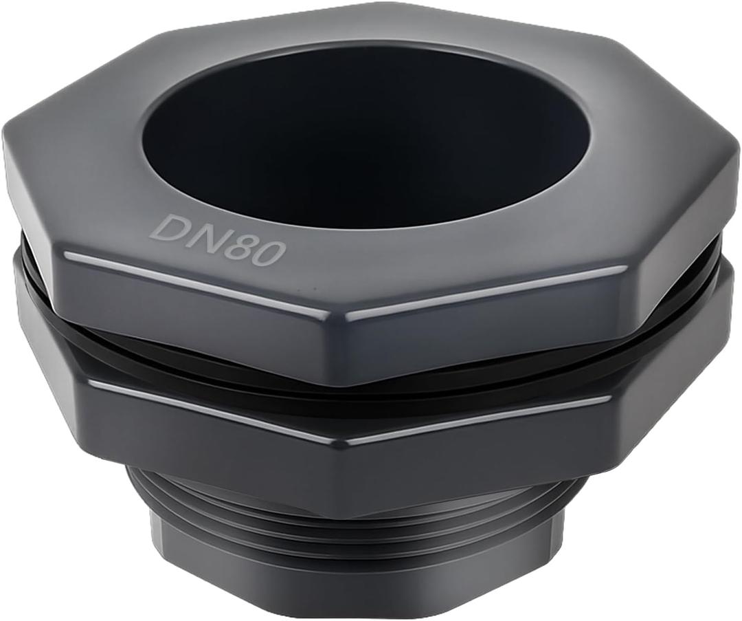 1 Pcs 3 Inch Bulkhead Fitting PVC - Heavy-Duty Plumbing Kit for Water Tank, Aquariums, Rain Barrels & Pools with Reinforced Seals (Female/Internal Thread, Requires 4-1/2" Hole Saw)