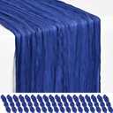 18 Pack Royal Blue Cheesecloth Table Runner 17 x 108 inch Boho Gauze Table Runner Rustic Sheer Cheese Cloth Table Decorations for Wedding Party Baby Bridal Shower Birthday Holiday Home