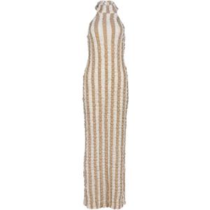 Novaorily Womens Casual Sexy Halter Sleeveless Sundresses Bubble Textured Backless Prom Cocktail Maxi Dresses Medium