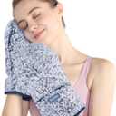 SuzziPad Heated Gloves for Fatigue Soothing, Microwavable Glove for Women to Reduce Discomfort, Washable Hands Warmers, Hand Heating Pad for Elderly, Microwave Moist Pads for Heat Compress (Curly Blue)