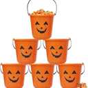 Zcaukya Halloween Trick Treat Candy Buckets, 6-Pack Plastic Pumpkin Pails
