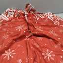 Christmas Tree Skirt Red Large 48in Tree Base Cover White Snowflake & Red Reindeer Christmas Xmas Tree Collar Decoration for Winter New Year Holiday Party Decor