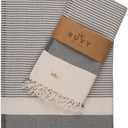 Ruvy Home Basics 2 Pack Turkish Beach Towels  Oversized Quick-Dry Bath Towels (40 x 72 Inches)  100% Cotton Large Towels for Pool, Yoga, Travel, Camping Essentials, and Bathroom Decor - Light Grey