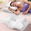 Dream Without Pain Cervical Neck Pillow for Sleeping, Ergonomic Side Sleeper Pillows for Adults, Cooling Orthopedic Pillow for Neck Relief Support, Memory Foam Pillows Back Stomach Sleepers