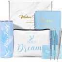 2 x 6 Pcs Boss Lady Gifts for Women Thank You Gifts for Women Employee Appreciation Gift 20 oz Boss Lady Tumbler Makeup Bag Leather Journal and Ballpoints Gift for Coworkers Female