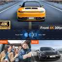 3 Channel 4K WiFi Dash Cam, 4K+1080P+1080P Front Inside and Rear, Triple Dash Camera with 32GB Card, APP Control, G-Sensor, 24 Hours Parking Mode, Loop Recording, Night Vision