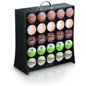 Mind Reader Single Serve Coffee Pod Storage, 50 Coffee Pod Capacity, Countertop, Double-Sided, 12"L x 4"W x 14"H, Black
