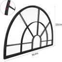 WAMIRRO Arched Window Pane Mirror Decor,Farmhouse Mantel Mirrors for Fireplace/Living Room,24"X40"