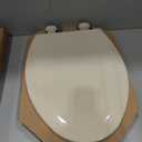 Bemis 1500EC 146 Almond Elongated Molded Wood Toilet Seat with Easy-Clean & Change Hinge