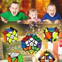 Speed Cube Set, Puzzle Cube Bundle with Axis, Fisher, Ivy, Windmill, Skew, Megaminx and Pyramid Cubes, Smooth Magic Cubes Collection for Kids Teens & Adults (7 Pack)