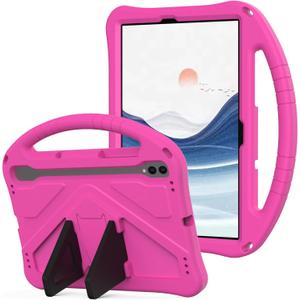Case for Samsung Galaxy Tab S10 Lite/S10 FE/S9 FE (10.9''), Kids EVA Protective Cover with Stand Handle, Pink (Rosered)
