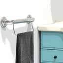 ADA Compliant Grab Handrail with Towel Bar, 500lbs Weight Support, 1-1/4 x 16 inch for Stud Mount, Brushed Nickel