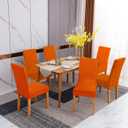 Sufdari Dining Chair Covers,Kitchen Chair Cover,Parsons Chair Slipcover,Spandex Chair Protectors for Dining Room Stretch Chairs Cover Set of 4 -Orange