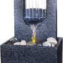 Nature's Mark Raining Spout LED Relaxation Water Fountain with Authentic River Rocks