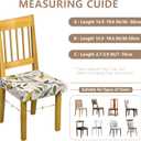 Stretch Dining Chair Seat Covers Set of 4,Dining Chair Slipcovers, Floral Printed Chair Covers,Soft Fabric Washable Upholstered Chair Seat Protector, No Rear Covers for Home Kitchen Dining Room (Yellow Flower Bud Patterns)