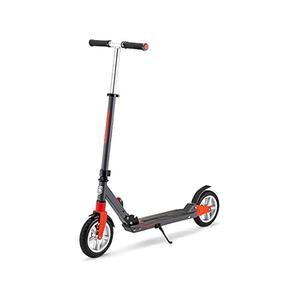 Mongoose Elevate Duo Air Youth/ Adult Folding Kick Scooter, Air Filled Tires, Ages 8 Years and Up, Kickstand, Max Rider Weight 220 Pounds, Grey/ Red