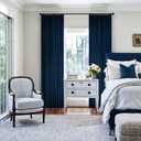 MIULEE Navy Blue Velvet Curtains 96 inches Long, Pinch Pleated Blackout Drapes with Hooks, Thermal Insulated Pinch Pleat Panels for Bedroom Living Room, 2 Panels