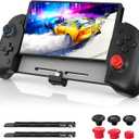 NexiGo Gripcon, Enhanced Switch/Switch OLED Controller for Handheld Mode, Ergonomic Controller for Nintendo Switch OLED with 6-Axis Gyro, Mapping Function, Black