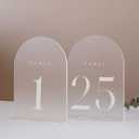 Frosted Arch Table Numbers for Wedding, 25 Pack 5"x7" Frosted Arch Acrylic Signs with Stand Acrylic Table Numbers 1-25, Perfect for Wedding Reception