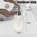 White Soap Dispenser, with Face Design, Ceramic Funny Liquid Dispenser, Refillable Lotion, Soap, Shampoo, Bathroom and Kitchen (White02)