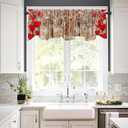 54x18 Inches Wooden Wall Red Astigmatism Love White Branch Lamp String Valentine's Day Window Valance Romantic Kitchen Dining Room Decorations Supplies