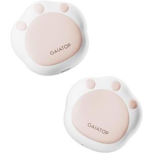 Gaiatop Hand Warmers Rechargeable, 2 Pack Cute Cat Paw Design 3 Levels Magnetic Electric Pocket Heater, Reusable Portable Hot Hands Stocking Stuffers Gifts for Women Men Cat Lover (White)