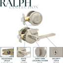 Mega Handles Ralph Entry Door Handle & Deadbolt Lock - 1 Pack Reversible Heavy Duty Brushed Nickel Door Handles & Deadbolt for Interior/Exterior Doors, Fits All Standard Doors - Satin Nickel