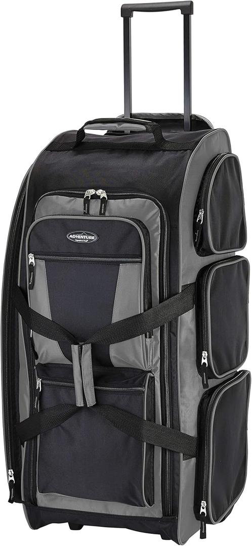 Travelers Club Xpedition 30 Inch Multi-Pocket Upright Rolling Duffel Bag (Charcoal Grey)