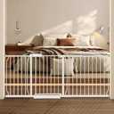 Extra Wide Baby Gate with Door Pressure Mounted 71.65-76.38 Inch,Child Baby Gates for Doorways No Drilling,Walk Through Dog Gate Indoor for The House Kitchen Stairs,White