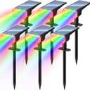 DINGLILIGHTING Solar Lights Outdoor Waterproof: IP65 Led Spot Light Decorations for Garden Yard - Multicolor RGB Solar Powered for Halloween Christmas - Dust to Dawn Uplighting Landscape Pathway 6PC