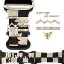 Silicone Strap for Apple watch band 38mm 40mm 41mm 42mm 44mm 45mm 46mm 49mm with Bling Bee Charms, Soft Sport Bracelet for iWatch Bands Series 11 10 9 8 7 6 5 4 3 SE SE2 SE3 Ultra for Women (Black+Gold)