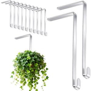12 Pcs Metal Patio Hooks 3 x 8 Inch String Light Hangers Metal Fence Siding Hooks for Hanging Outdoor for Solid Insulated Aluminum String Hanging Decorations