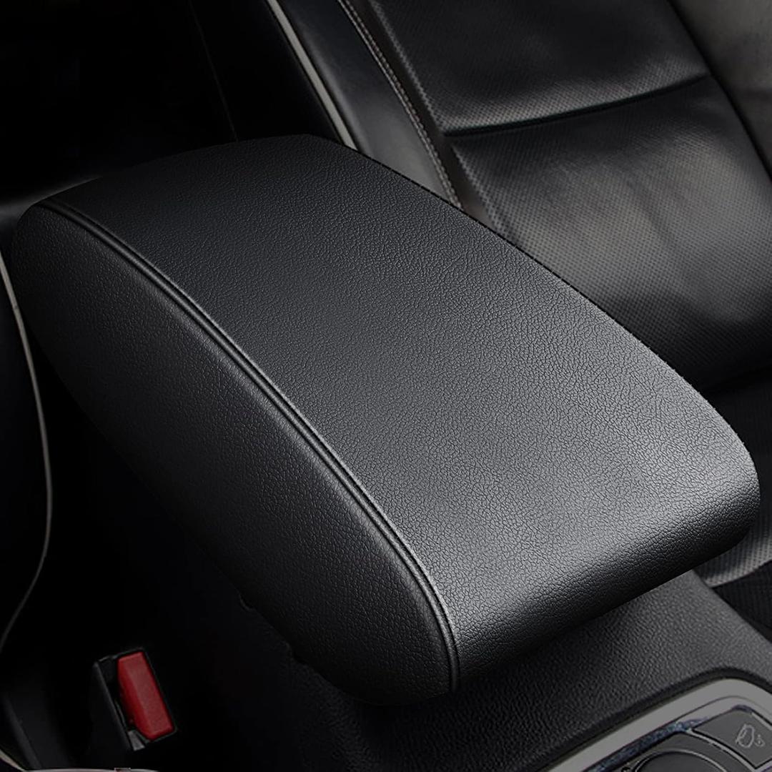 AOMSAZTO Console Covers for 2016-2021 Hyundai Tucson Armrest Covers for Hyundai Tucson Black with Black Stiches