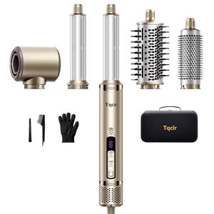 Tqcir 5-in-1 Professional Hair Dryer Brush, Powerful Multi-Styler with Auto-Wrap Curlers, Fast Drying Curling Straightening Volumizing Without Heat Damage, Storage Case Best Gift for Girl/Women : Beauty & Personal Care
