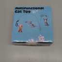 Interactive Cat Toys for Indoor Cats: Upgraded 360 Automatic Spin Flying Bird Feather Wand with Silicone Protected Rod Safe Play, Strong 8cm Suction Cup, USB-Rechargeable for Bored Kittens and Adult (White)